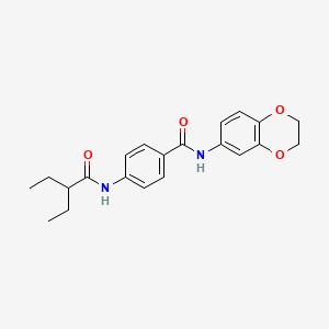 molecular formula C21H24N2O4 B11162722 N-(2,3-dihydro-1,4-benzodioxin-6-yl)-4-[(2-ethylbutanoyl)amino]benzamide 