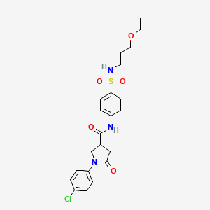 1-(4-chlorophenyl)-N-{4-[(3-ethoxypropyl)sulfamoyl]phenyl}-5-oxopyrrolidine-3-carboxamide