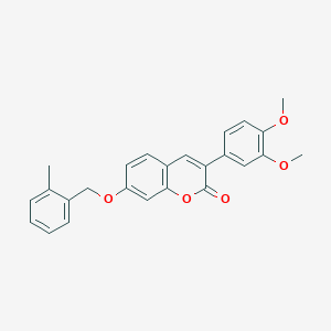 molecular formula C25H22O5 B11162761 3-(3,4-dimethoxyphenyl)-7-[(2-methylbenzyl)oxy]-2H-chromen-2-one 