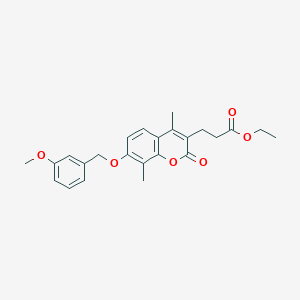 ethyl 3-{7-[(3-methoxybenzyl)oxy]-4,8-dimethyl-2-oxo-2H-chromen-3-yl}propanoate