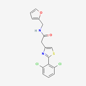 molecular formula C16H12Cl2N2O2S B11162801 2-[2-(2,6-dichlorophenyl)-1,3-thiazol-4-yl]-N~1~-(2-furylmethyl)acetamide 