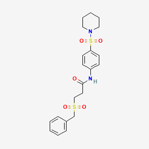 3-(benzylsulfonyl)-N-[4-(piperidin-1-ylsulfonyl)phenyl]propanamide