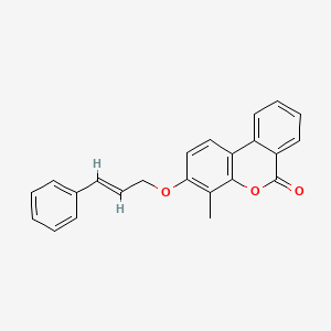 molecular formula C23H18O3 B11162816 4-methyl-3-{[(2E)-3-phenylprop-2-en-1-yl]oxy}-6H-benzo[c]chromen-6-one 