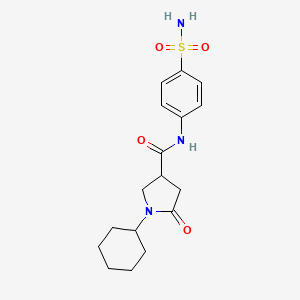 1-cyclohexyl-5-oxo-N-(4-sulfamoylphenyl)pyrrolidine-3-carboxamide