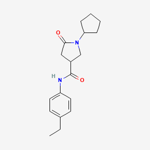 1-cyclopentyl-N-(4-ethylphenyl)-5-oxopyrrolidine-3-carboxamide