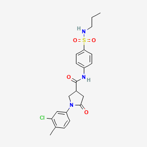 1-(3-chloro-4-methylphenyl)-5-oxo-N-[4-(propylsulfamoyl)phenyl]pyrrolidine-3-carboxamide