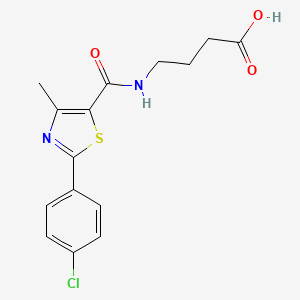 molecular formula C15H15ClN2O3S B11162918 4-({[2-(4-Chlorophenyl)-4-methyl-1,3-thiazol-5-yl]carbonyl}amino)butanoic acid 