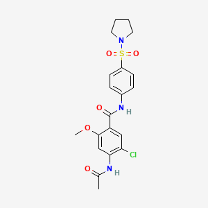 4-(acetylamino)-5-chloro-2-methoxy-N-[4-(pyrrolidin-1-ylsulfonyl)phenyl]benzamide