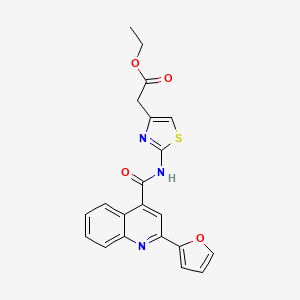 molecular formula C21H17N3O4S B11162955 Ethyl [2-({[2-(furan-2-yl)quinolin-4-yl]carbonyl}amino)-1,3-thiazol-4-yl]acetate 