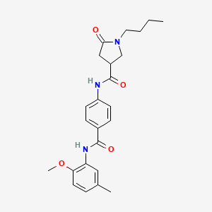 molecular formula C24H29N3O4 B11162970 1-butyl-N-{4-[(2-methoxy-5-methylphenyl)carbamoyl]phenyl}-5-oxopyrrolidine-3-carboxamide 