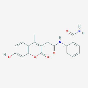 2-{[(7-hydroxy-4-methyl-2-oxo-2H-chromen-3-yl)acetyl]amino}benzamide