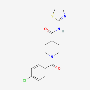 molecular formula C16H16ClN3O2S B11162998 1-(4-chlorobenzoyl)-N-(1,3-thiazol-2-yl)piperidine-4-carboxamide 