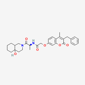 2-[(3-benzyl-4-methyl-2-oxo-2H-chromen-7-yl)oxy]-N-[(2S)-1-(4a-hydroxyoctahydroisoquinolin-2(1H)-yl)-1-oxopropan-2-yl]acetamide