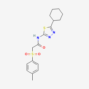 N-(5-cyclohexyl-1,3,4-thiadiazol-2-yl)-2-[(4-methylphenyl)sulfonyl]acetamide