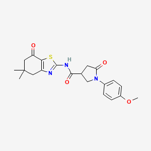 molecular formula C21H23N3O4S B11163018 N-(5,5-dimethyl-7-oxo-4,5,6,7-tetrahydro-1,3-benzothiazol-2-yl)-1-(4-methoxyphenyl)-5-oxopyrrolidine-3-carboxamide 