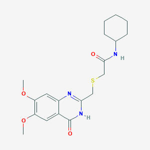 N-cyclohexyl-2-{[(4-hydroxy-6,7-dimethoxyquinazolin-2-yl)methyl]sulfanyl}acetamide