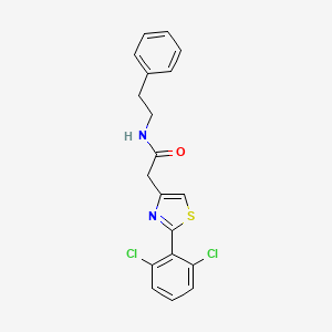 molecular formula C19H16Cl2N2OS B11163051 2-[2-(2,6-dichlorophenyl)-1,3-thiazol-4-yl]-N-(2-phenylethyl)acetamide 