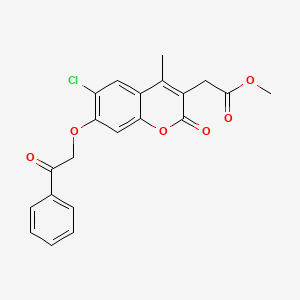 molecular formula C21H17ClO6 B11163059 methyl [6-chloro-4-methyl-2-oxo-7-(2-oxo-2-phenylethoxy)-2H-chromen-3-yl]acetate 