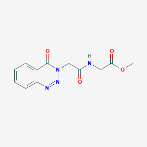 molecular formula C12H12N4O4 B11163069 methyl 2-({2-[4-oxo-1,2,3-benzotriazin-3(4H)-yl]acetyl}amino)acetate 