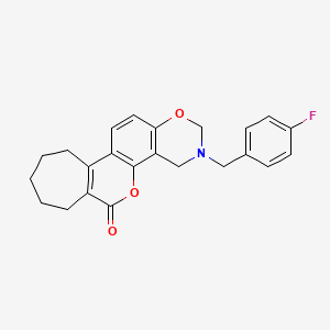 3-(4-fluorobenzyl)-3,4,8,9,10,11-hexahydro-2H-cyclohepta[3,4]chromeno[8,7-e][1,3]oxazin-6(7H)-one