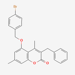 molecular formula C25H21BrO3 B11163102 3-benzyl-5-[(4-bromobenzyl)oxy]-4,7-dimethyl-2H-chromen-2-one 