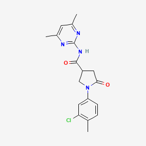 molecular formula C18H19ClN4O2 B11163135 1-(3-chloro-4-methylphenyl)-N-(4,6-dimethylpyrimidin-2-yl)-5-oxopyrrolidine-3-carboxamide 