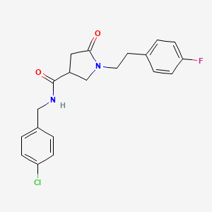 molecular formula C20H20ClFN2O2 B11163136 N-(4-chlorobenzyl)-1-[2-(4-fluorophenyl)ethyl]-5-oxopyrrolidine-3-carboxamide 