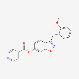 molecular formula C21H16N2O4 B11163141 3-(2-Methoxybenzyl)-1,2-benzisoxazol-6-yl isonicotinate 