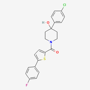 molecular formula C22H19ClFNO2S B11163144 4-(4-Chlorophenyl)-1-{[5-(4-fluorophenyl)-2-thienyl]carbonyl}-4-piperidinol 