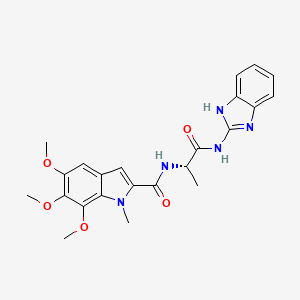 molecular formula C23H25N5O5 B11163146 N-[(2S)-1-(1H-benzimidazol-2-ylamino)-1-oxopropan-2-yl]-5,6,7-trimethoxy-1-methyl-1H-indole-2-carboxamide 