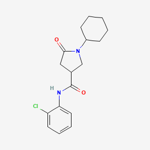 N-(2-chlorophenyl)-1-cyclohexyl-5-oxopyrrolidine-3-carboxamide