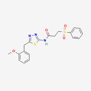 N-[5-(2-methoxybenzyl)-1,3,4-thiadiazol-2-yl]-3-(phenylsulfonyl)propanamide