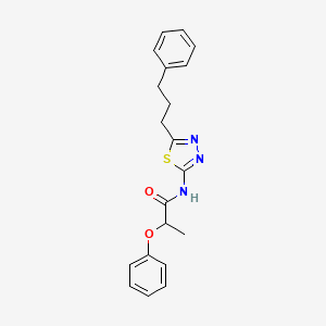 molecular formula C20H21N3O2S B11163170 2-phenoxy-N-[5-(3-phenylpropyl)-1,3,4-thiadiazol-2-yl]propanamide 