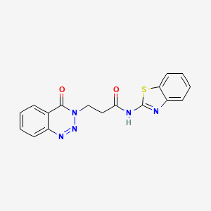 molecular formula C17H13N5O2S B11163187 N~1~-(1,3-benzothiazol-2-yl)-3-[4-oxo-1,2,3-benzotriazin-3(4H)-yl]propanamide 