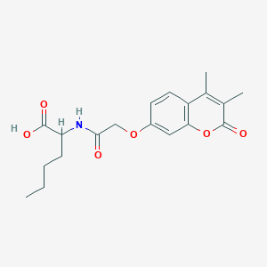 molecular formula C19H23NO6 B11163193 N-{[(3,4-dimethyl-2-oxo-2H-chromen-7-yl)oxy]acetyl}norleucine 