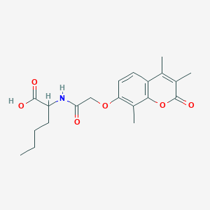 molecular formula C20H25NO6 B11163196 N-{[(3,4,8-trimethyl-2-oxo-2H-chromen-7-yl)oxy]acetyl}norleucine 