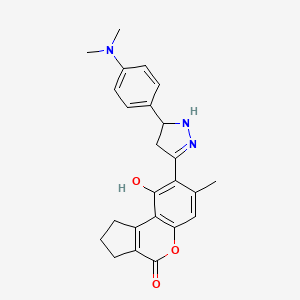 8-{5-[4-(dimethylamino)phenyl]-4,5-dihydro-1H-pyrazol-3-yl}-9-hydroxy-7-methyl-2,3-dihydrocyclopenta[c]chromen-4(1H)-one