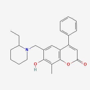 molecular formula C24H27NO3 B11163233 6-[(2-ethylpiperidin-1-yl)methyl]-7-hydroxy-8-methyl-4-phenyl-2H-chromen-2-one 