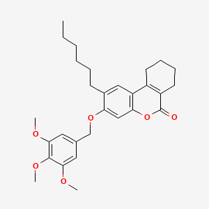 molecular formula C29H36O6 B11163235 2-hexyl-3-[(3,4,5-trimethoxybenzyl)oxy]-7,8,9,10-tetrahydro-6H-benzo[c]chromen-6-one 