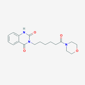 molecular formula C18H23N3O4 B11163241 3-[6-(morpholin-4-yl)-6-oxohexyl]quinazoline-2,4(1H,3H)-dione 