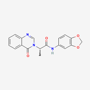 molecular formula C18H15N3O4 B11163266 (2S)-N-(1,3-benzodioxol-5-yl)-2-(4-oxoquinazolin-3(4H)-yl)propanamide 