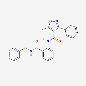 molecular formula C25H21N3O3 B11163289 N-[2-(benzylcarbamoyl)phenyl]-5-methyl-3-phenyl-1,2-oxazole-4-carboxamide 