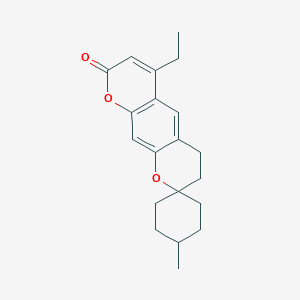 molecular formula C20H24O3 B11163293 6'-ethyl-4-methyl-3',4'-dihydro-8'H-spiro[cyclohexane-1,2'-pyrano[3,2-g]chromen]-8'-one 