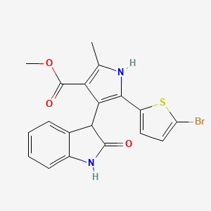 molecular formula C19H15BrN2O3S B11163295 methyl 5-(5-bromo-2-thienyl)-2-methyl-4-(2-oxo-2,3-dihydro-1H-indol-3-yl)-1H-pyrrole-3-carboxylate 