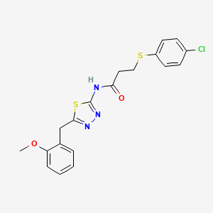 3-[(4-chlorophenyl)sulfanyl]-N-[5-(2-methoxybenzyl)-1,3,4-thiadiazol-2-yl]propanamide