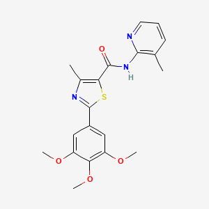 molecular formula C20H21N3O4S B11163305 4-methyl-N-(3-methylpyridin-2-yl)-2-(3,4,5-trimethoxyphenyl)-1,3-thiazole-5-carboxamide 