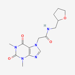 2-(1,3-dimethyl-2,6-dioxo-1,2,3,6-tetrahydro-7H-purin-7-yl)-N-(tetrahydrofuran-2-ylmethyl)acetamide