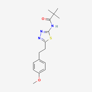 molecular formula C16H21N3O2S B11163317 N-{5-[2-(4-methoxyphenyl)ethyl]-1,3,4-thiadiazol-2-yl}-2,2-dimethylpropanamide 