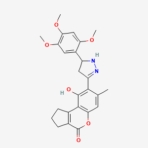 9-hydroxy-7-methyl-8-[5-(2,4,5-trimethoxyphenyl)-4,5-dihydro-1H-pyrazol-3-yl]-2,3-dihydrocyclopenta[c]chromen-4(1H)-one