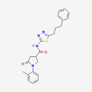 1-(2-methylphenyl)-5-oxo-N-[5-(3-phenylpropyl)-1,3,4-thiadiazol-2-yl]pyrrolidine-3-carboxamide